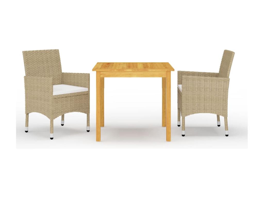3-piece Beige Garden Dining Set FRJU81238