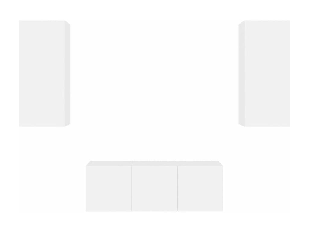 RATL76101 4-Piece White Engineered Wood LED TV Wall Unit