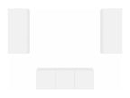 RATL76101 4-Piece White Engineered Wood LED TV Wall Unit