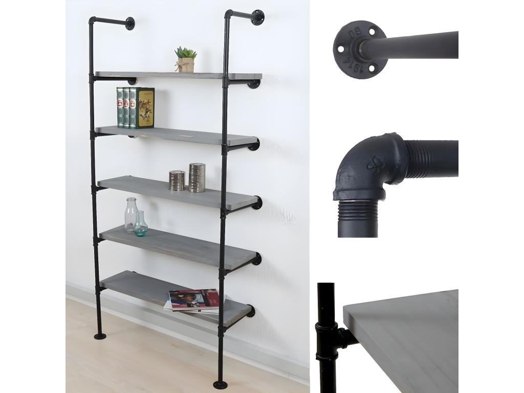 Chezlova-C45 Grey Freestanding Shelf BKKG43219