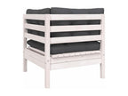 3-piece garden furniture set with cushions, white, solid pine wood, IJTU37884