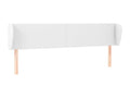 Headboard with wings, White, 203x23x78/88 cm, Faux Leather, FXQR83801