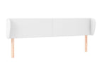 Headboard with wings, White, 203x23x78/88 cm, Faux Leather, FXQR83801