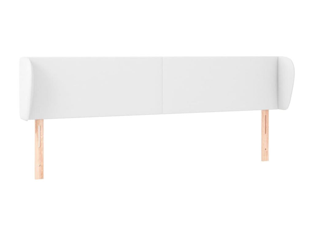 Headboard with wings, White, 203x23x78/88 cm, Faux Leather, FXQR83801