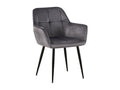 Chairs with armrests - Velvet / Matte black metal - Grey - Decohaute CWSU87890