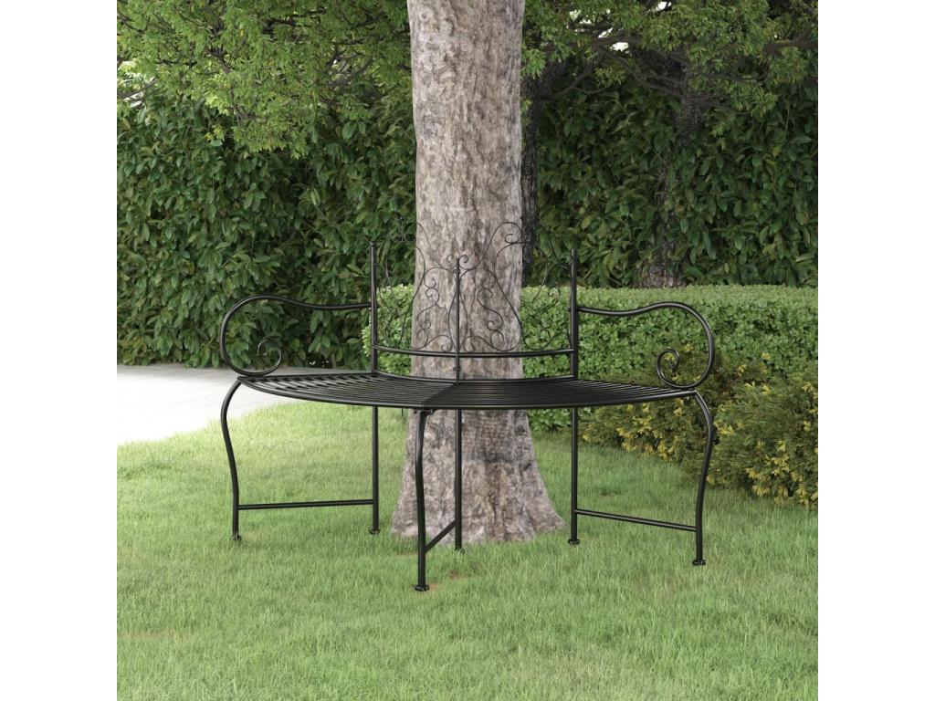 Tree bench 150 cm Black Steel UQFO17931