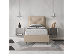 Domopure dove grey faux leather bed with padded slatted base 80x200 HOSX63281