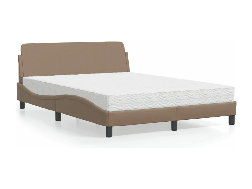 Bed with cappuccino mattress 140x200 cm faux leather WSNI00986