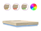 Bed frame with LED lighting, without mattress, oak finish, Decohaute, 120x200 cm, UUHF17984