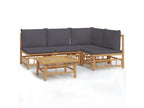 Decohaute YAEI44119 5-piece garden furniture set with dark grey cushions