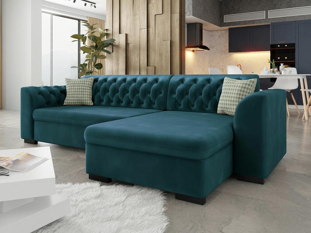 Chezlova corner sofa Chezlova 252 Turquoise Sleeping function 275x154x82cm SXCB36067