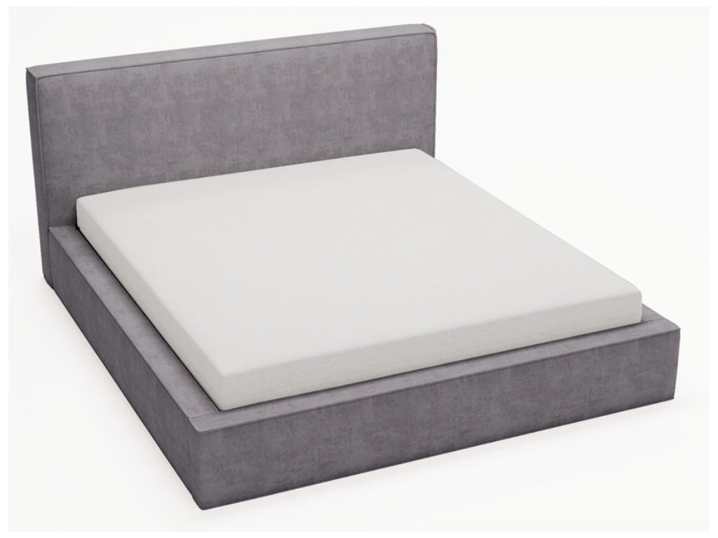 Upholstered bed with storage - 120x200 - double bed - velvet - grey - Decohaute BAIM57341