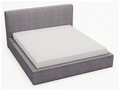 Upholstered bed with storage - 120x200 - double bed - velvet - grey - Decohaute BAIM57341