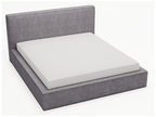 Upholstered bed with storage - 120x200 - double bed - velvet - grey - Decohaute BAIM57341
