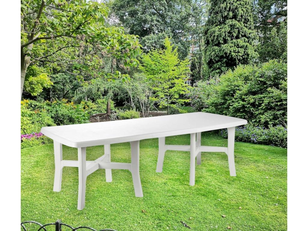 Decohaute Outdoor Table, Extendable Dining Shelf, Versatile Rectangular Garden Table, Made in Italy, 160x90x72 cm, White, YCES89915