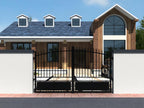 NERBIS MIEL33910 black perforated aluminium swing gate, W317 x H183 cm