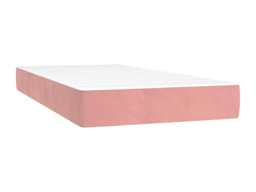 Decohaute bed base with pink 90x190 cm velvet mattress RIIS66601