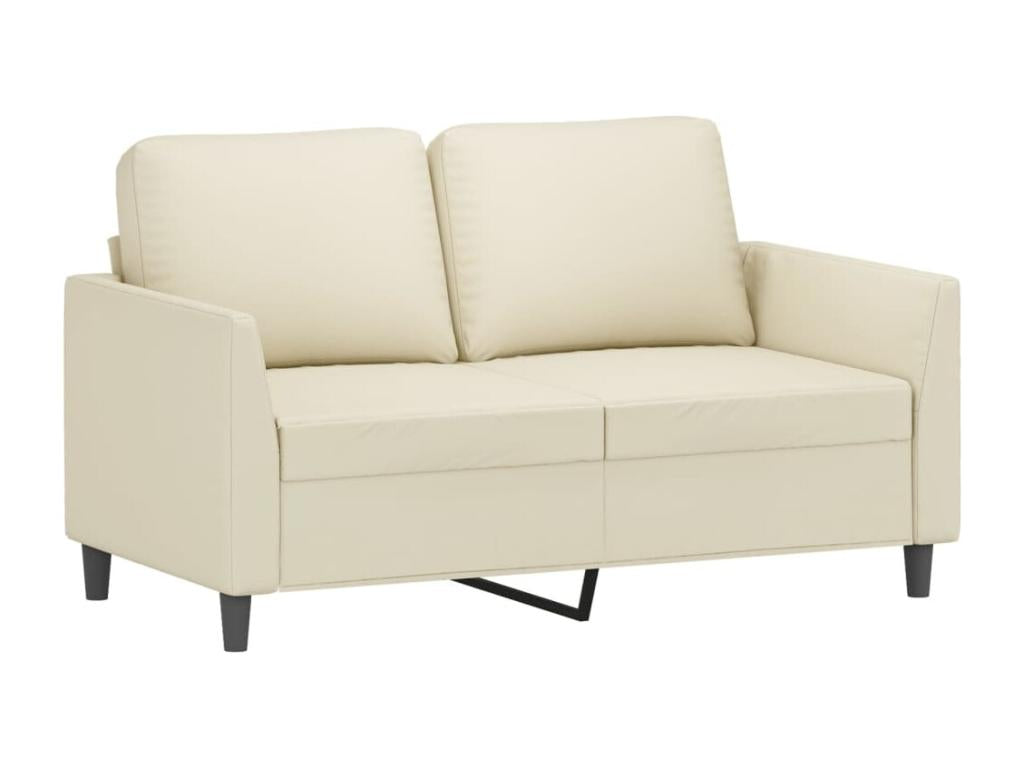2-piece sofa set with cushions, cream faux leather XABO92211