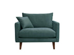 Chezlova - XL Velvet Armchair with Dark Wood Legs - Eucalyptus Green MQMC57521