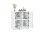 Side cabinet with white glass doors 68x37x75.5 cm ELNJ56331