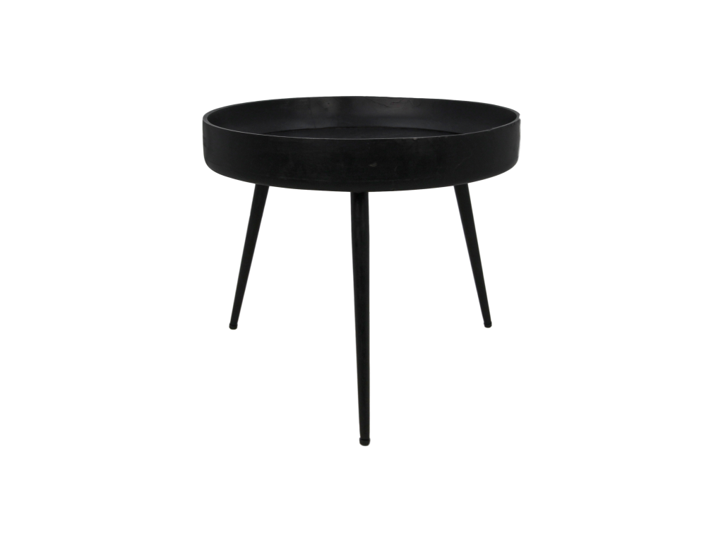 Decohaute - Side table - mango wood and iron - black - 50 cm - h 42 cm UGWT86397