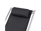 Set of 2 reclining patio chairs, black steel, JBNF69434