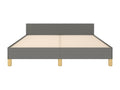 Bed frame with headboard, dark grey, 140x200 cm, fabric, JARR52573