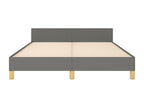 Bed frame with headboard, dark grey, 140x200 cm, fabric, JARR52573