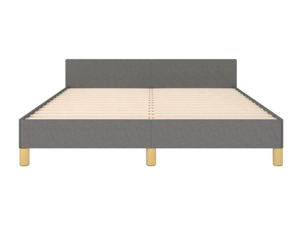 Bed frame with headboard, dark grey, 140x200 cm, fabric, JARR52573