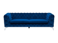 Decohaute Navy Blue Velvet 3-Seater Sofa JUIG14863