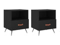 2-piece black bedside tables, 40x35x47.5 cm, engineered wood, HPGR22083