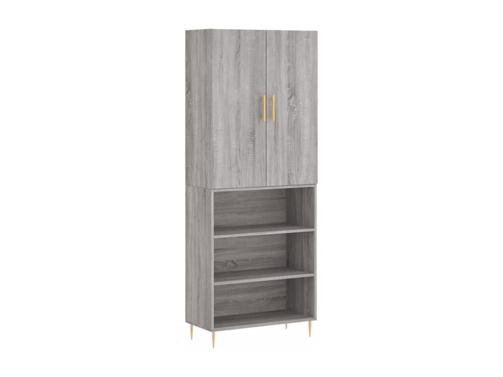 Decohaute tall sideboard, grey, 69.5x34x180 cm, engineered wood, FTOJ81580