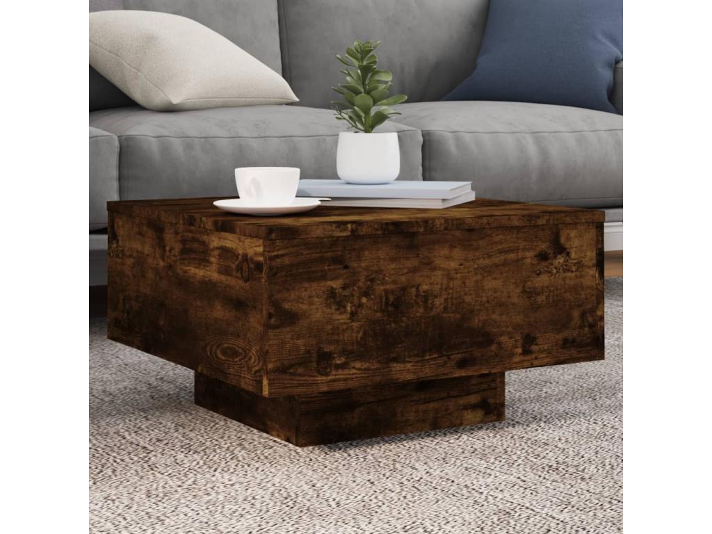 Smoked oak coffee table 55x55x31 cm engineered wood WDCE64749