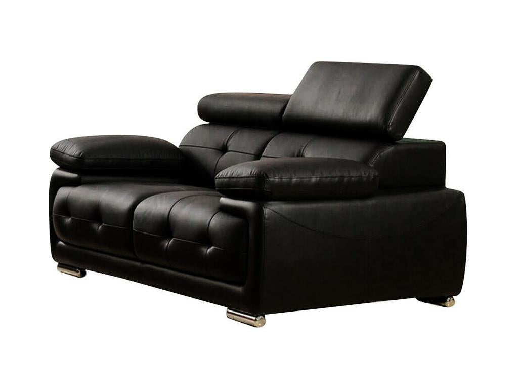 SAN Decohaute Black 2-Seater Leather Sofa - Right Corner YSRH67965