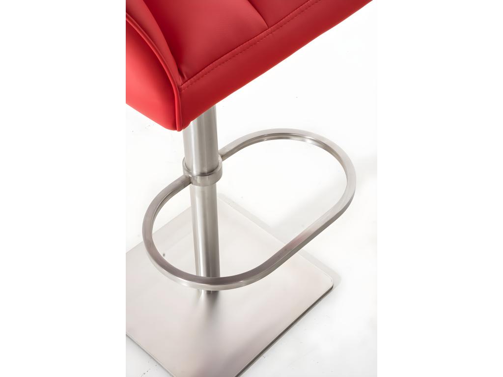 Bar stool - Faux leather / Metal - Red - Decohaute RVPH12074