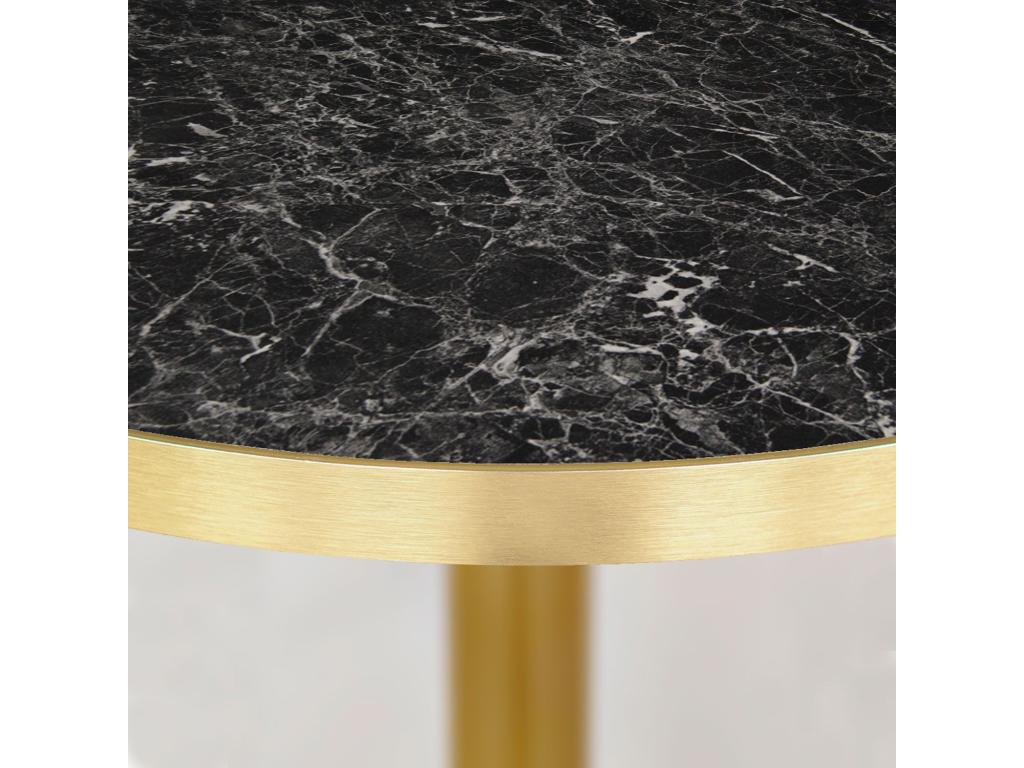 Round table 120 cm Decohaute bistro black glossy marble FGYV73577