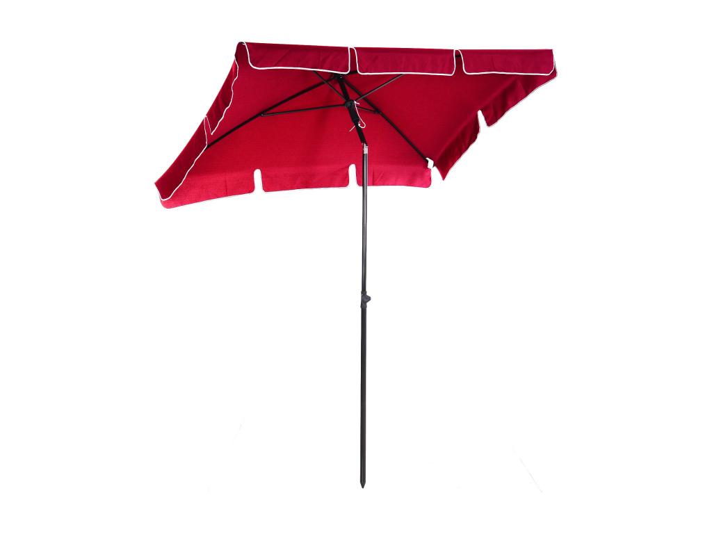 Rectangular tilting parasol, aluminum, steel, high-density polyester, 2m diameter, red YWES26761