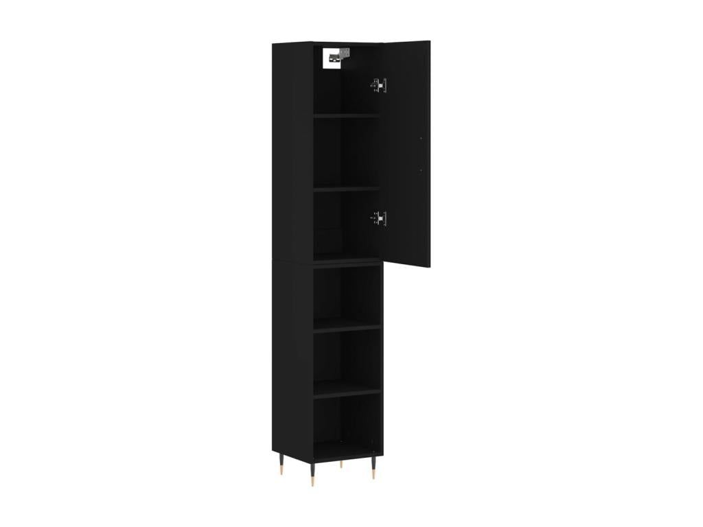 Highboard, Black, 34.5x34x180 cm, Engineered Wood, NQLW45875