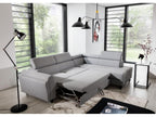 Decohaute 265cm Right-Hand Corner Sofa Bed in Light Pink Fabric with Adjustable Headrests NFPL91682