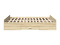 Bed frame with drawers without mattress, oak, Decohaute, 140x200 cm, UKZN58056