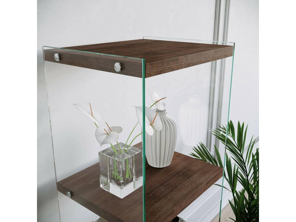 Decohaute Bookshelf, Desk Shelf, Mobile Book Holder, 40x35x120 cm, Walnut, SJKL09177