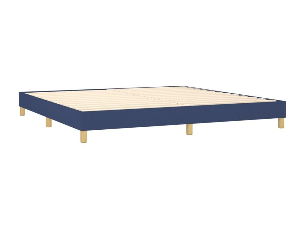 Upholstered bed base and mattress with blue LED lighting, 200x200 cm, fabric EHRB84902