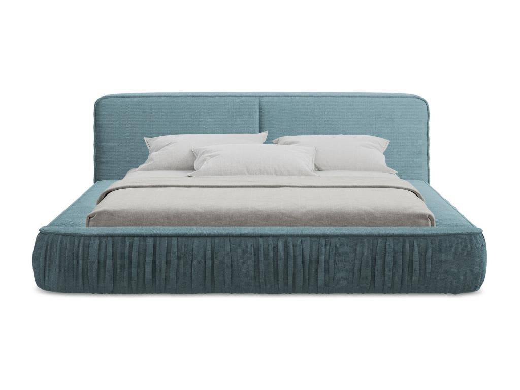 Upholstered bed with storage 218x238 - Chenille - denim - Decohaute XMSV87248