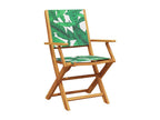 5-piece garden dining set with leaf pattern, fabric and wood QWQC71964