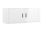 3-piece wall-mounted TV unit, glossy white, 100x34.5x40 cm, HICU11822