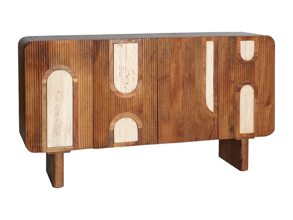 Brown mango wood sideboard in 146x39x81 cm EQAL86540