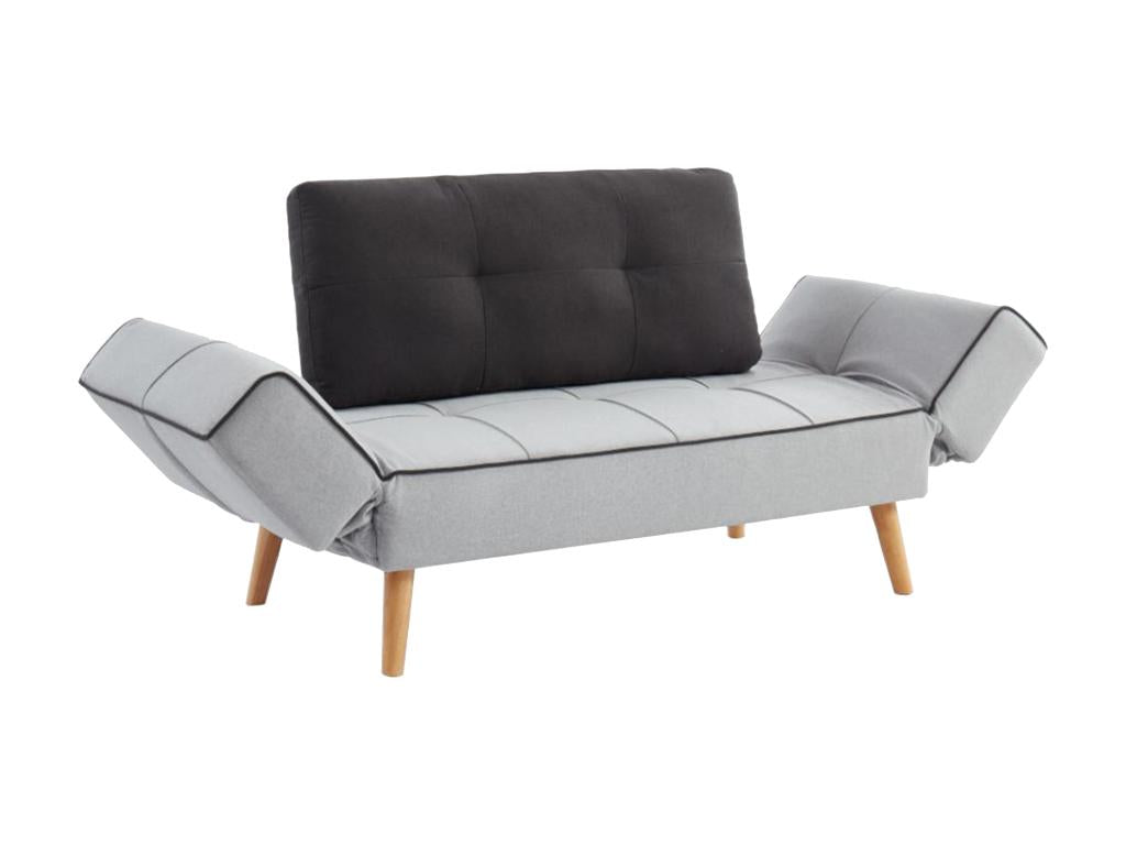 Decohaute convertible sofa in Decohaute II fabric - Light grey and anthracite LHTW82613