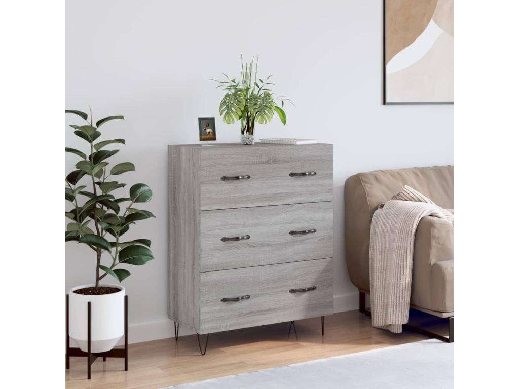 Decohaute grey sideboard 69.5x34x90 cm engineered wood KOEQ99383