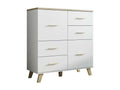 Decohaute 104 White Chest of Drawers - Decohaute Oak Finish with Drawers and Doors. Number of Drawers: 4. UKPZ65761