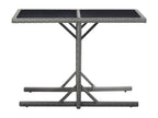 Decohaute Premium - Anthracite Garden Table 110x53x72 cm Glass and Woven Resin QKVP71637